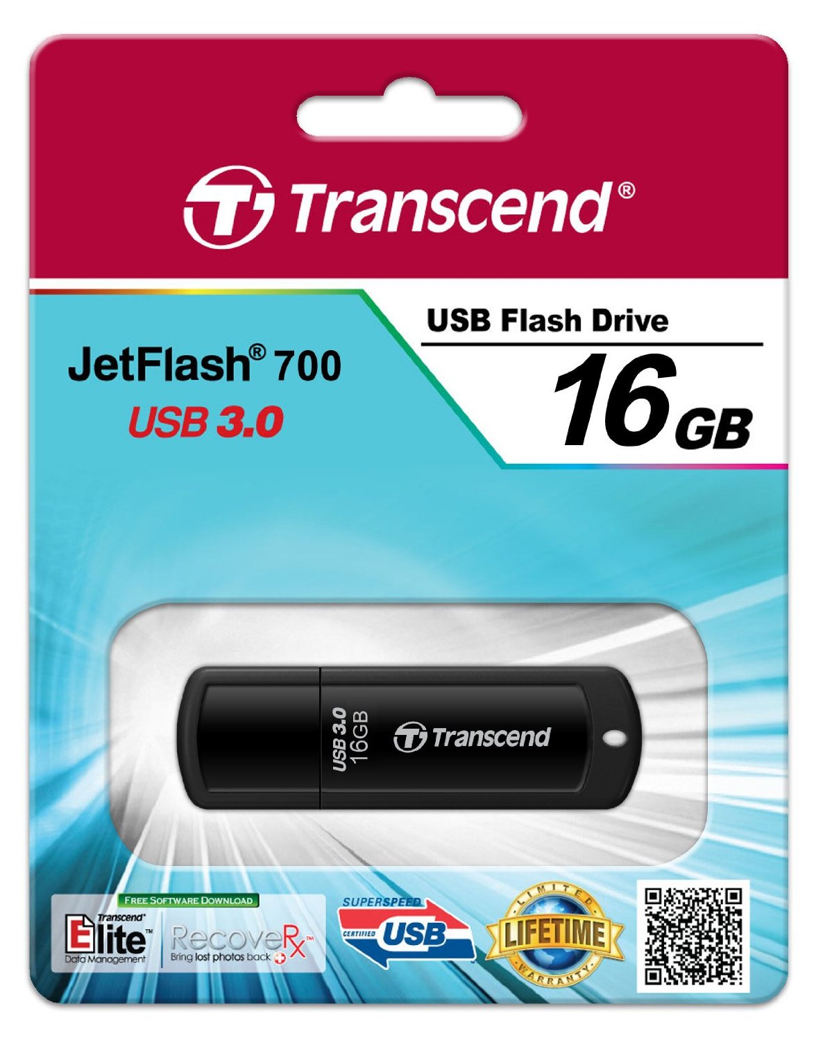 USB 16GB Transcend JetFlash 700 USB 3.0 Flash Drive (TS16GJF700)